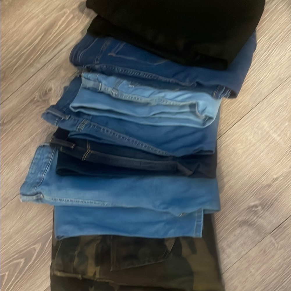 Fashion Nova Women's Jeans - Black, Blue, and Camouflage
